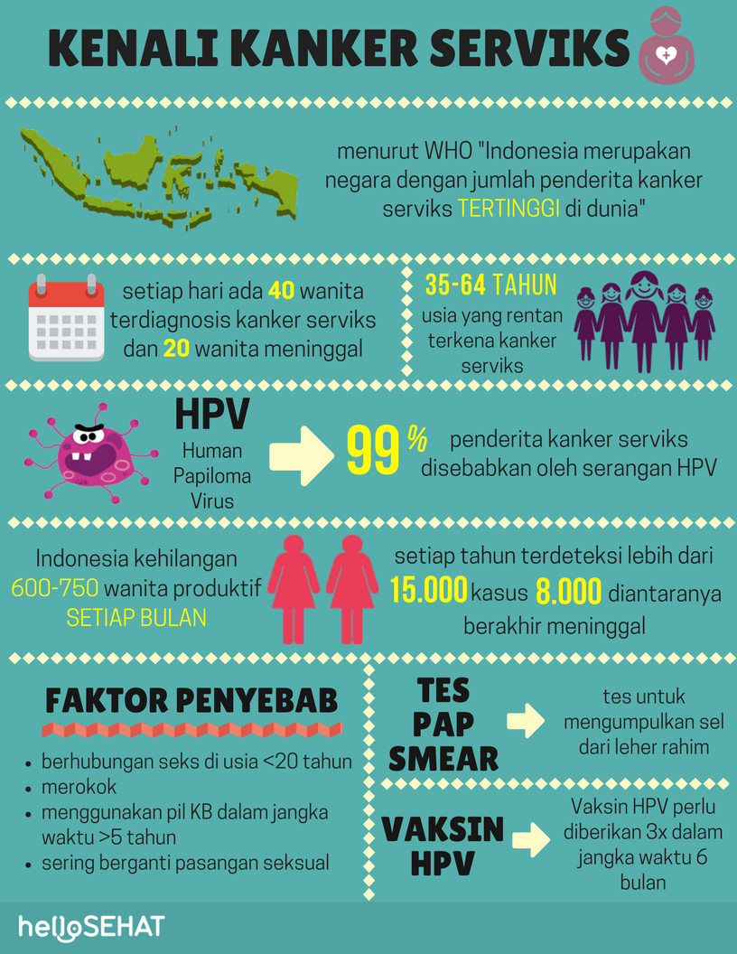 méhnyakrák infographic Indonéziában